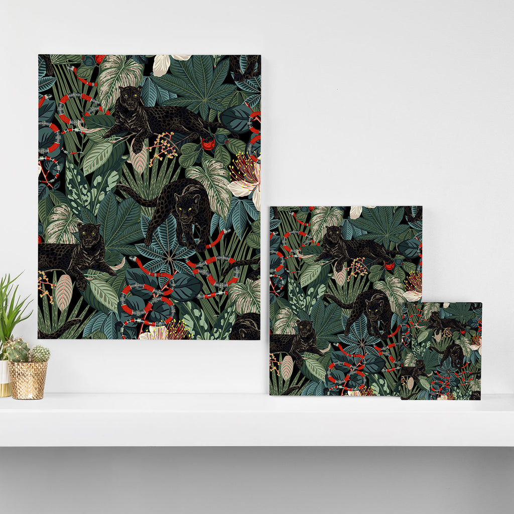 Tropical Black Panther Canvas Print Gallery Image 3
