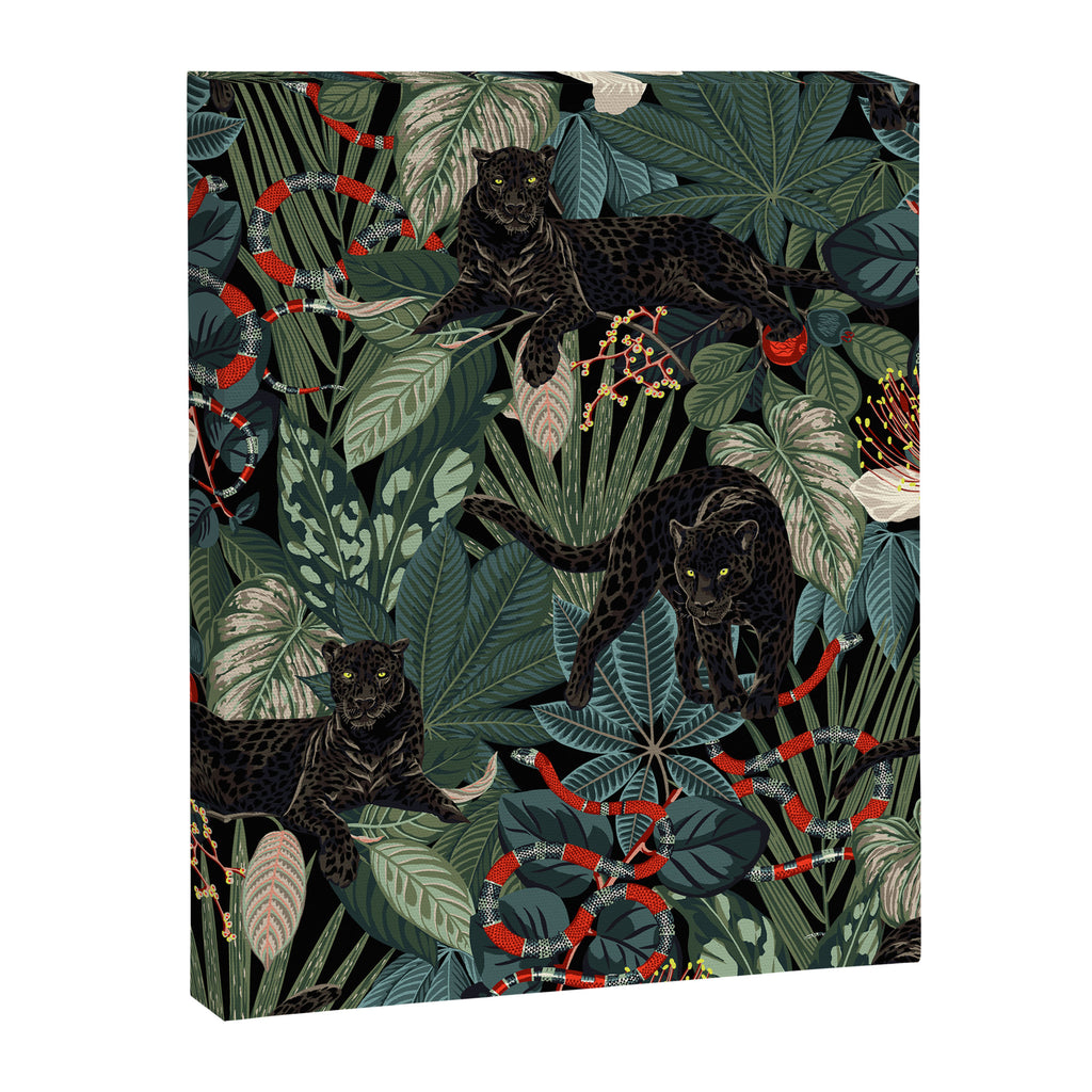 Tropical Black Panther Canvas Print Gallery Image 3