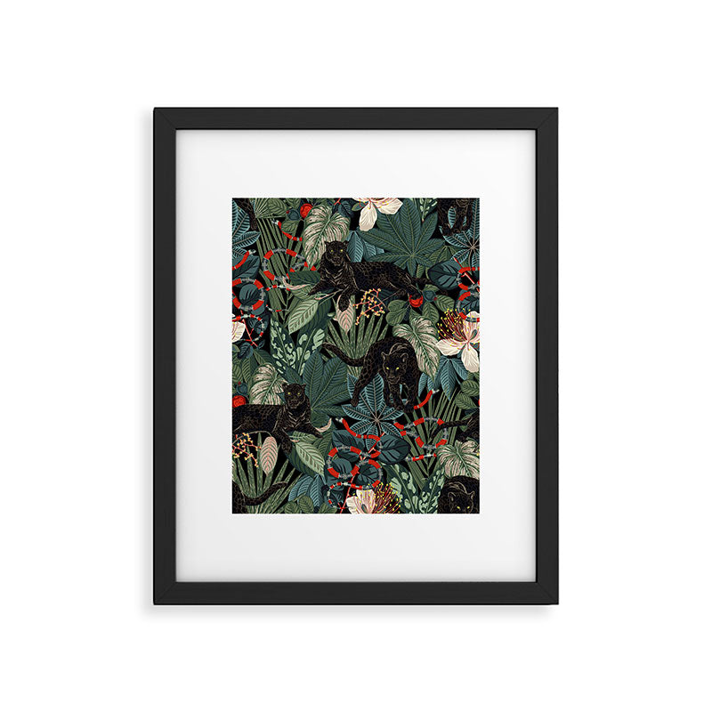 Tropical Black Panther Framed Art Print Gallery Image 5