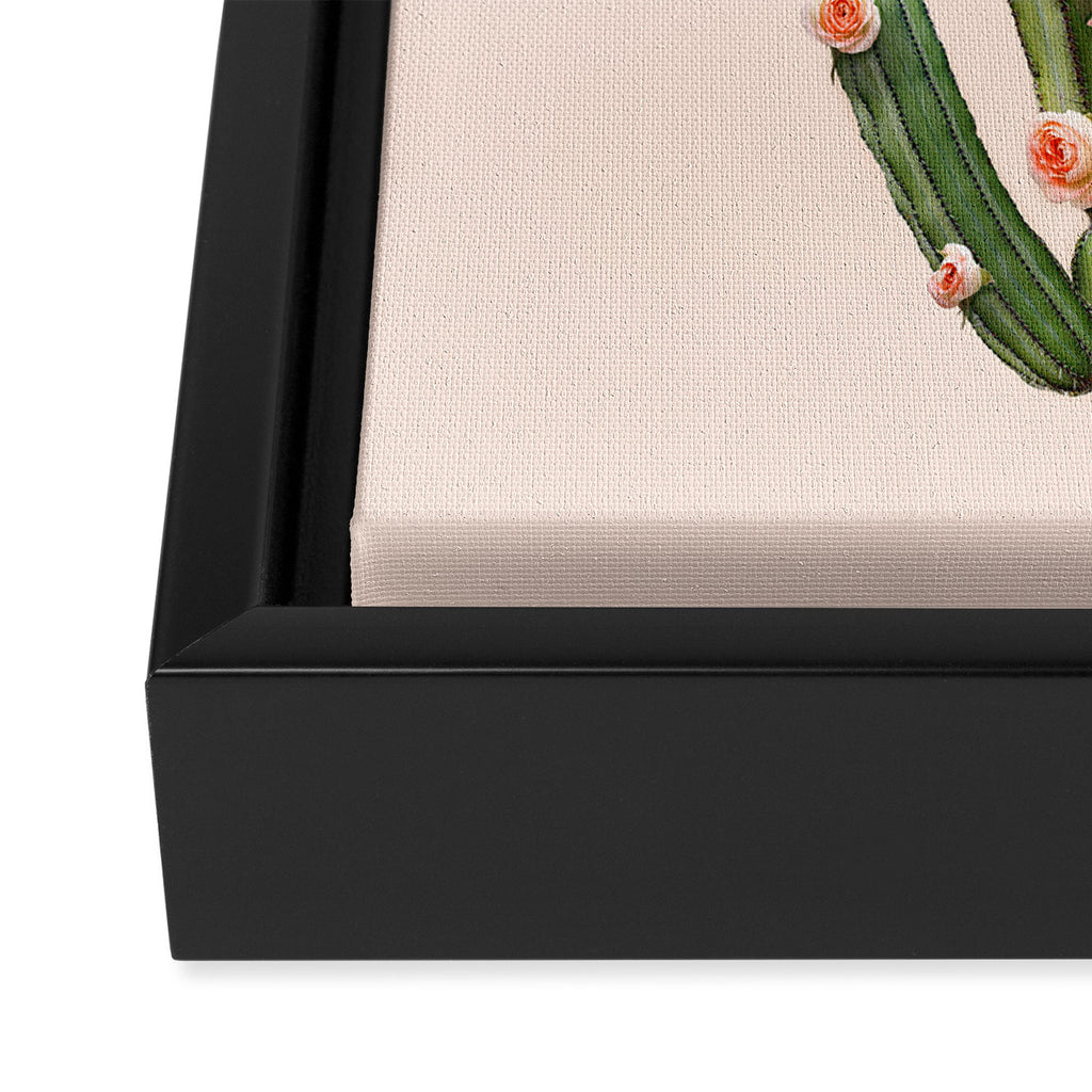 CACTUS AND ROSES Framed Canvas Print Gallery Image 3