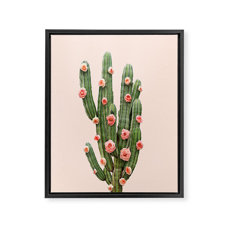 CACTUS AND ROSES Framed Canvas Print Gallery Image 8