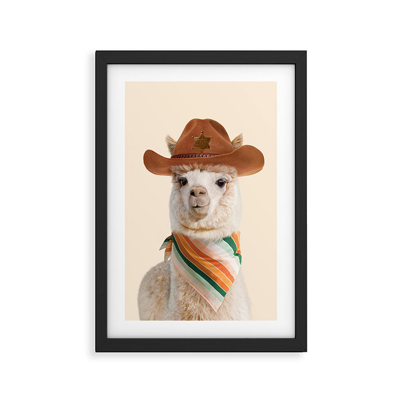 Cowboy Alpaca Framed Art Print Gallery Image 3