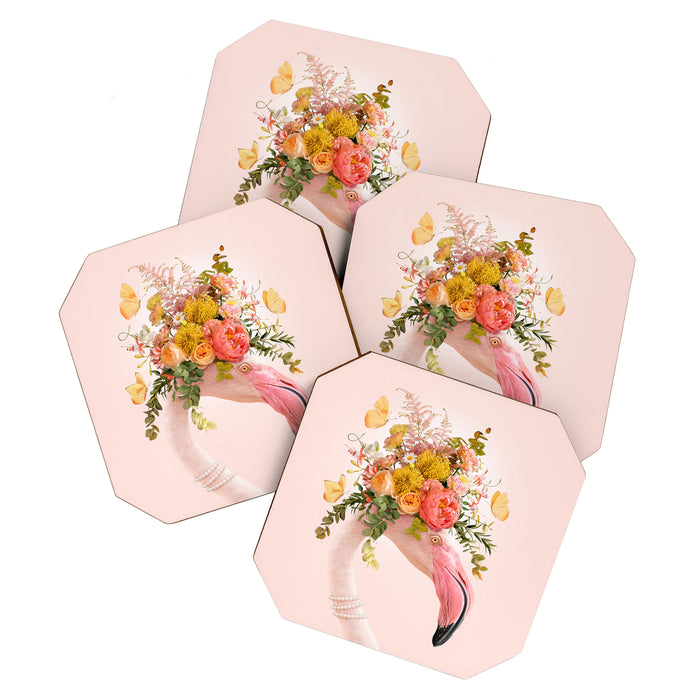 FLORAL FLAMINGO Coaster Gallery Image 1
