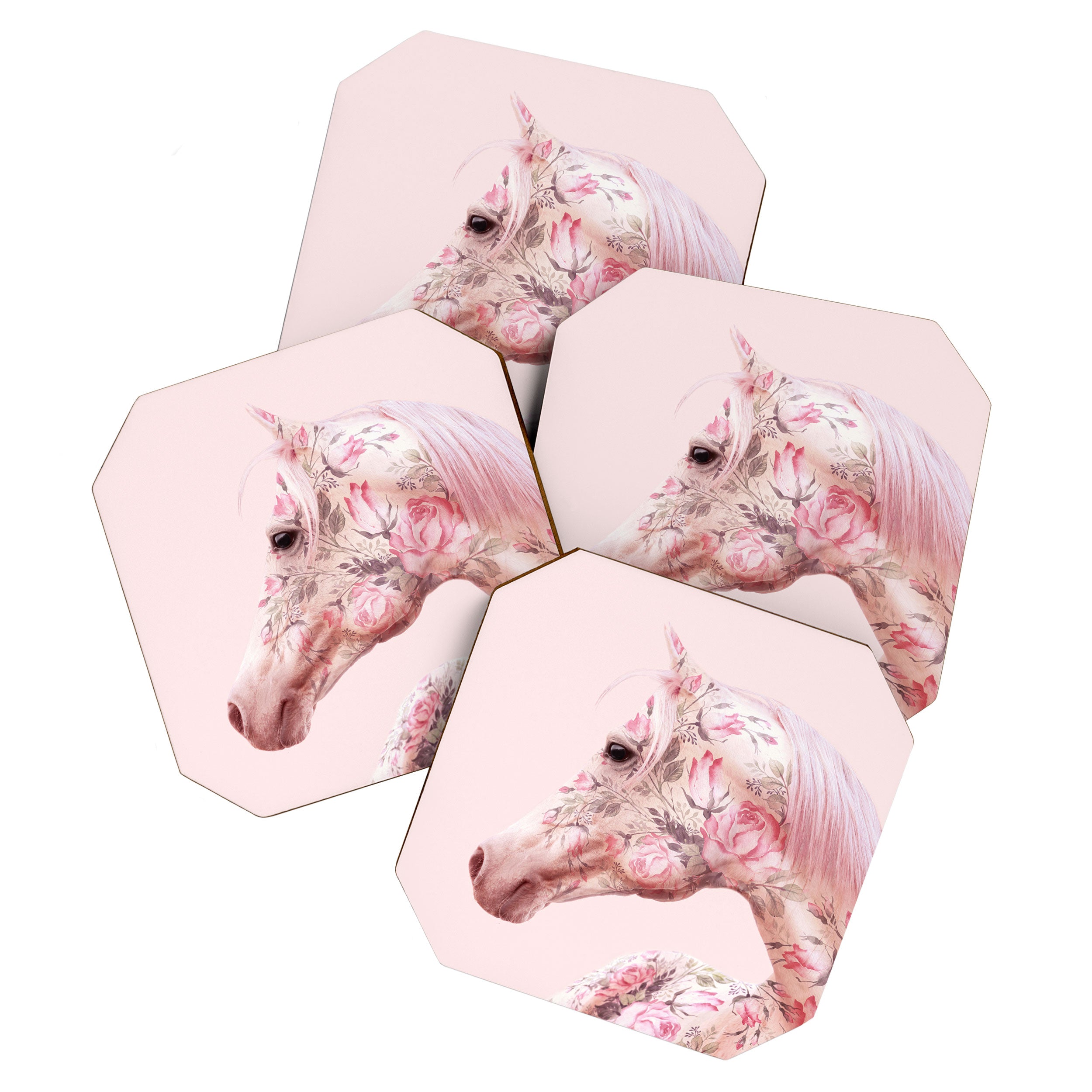 FLORAL HORSE Coaster Gallery Image 1