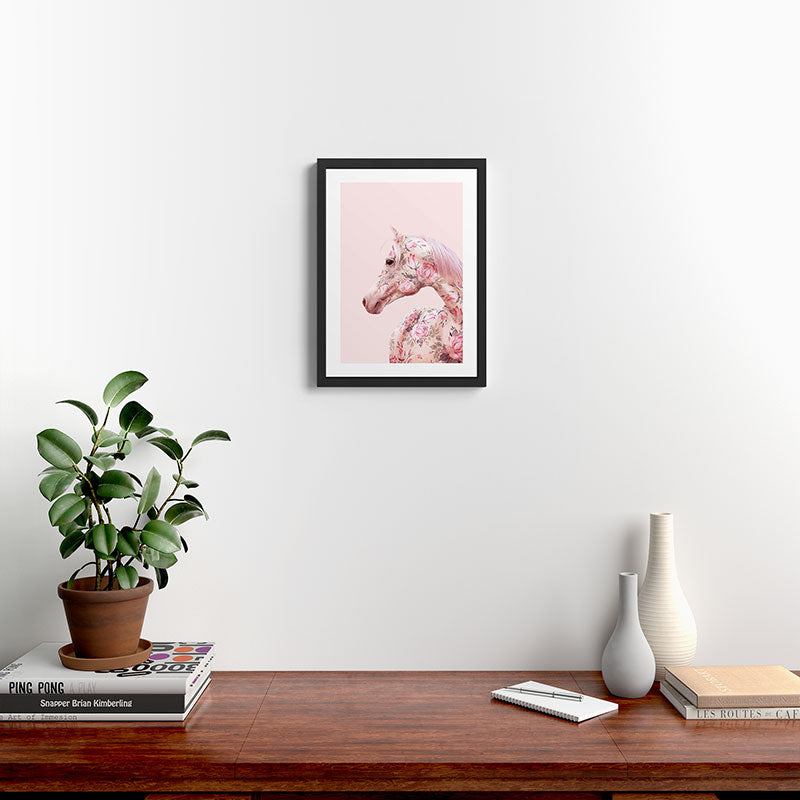 FLORAL HORSE Framed Art Print Gallery Image 2