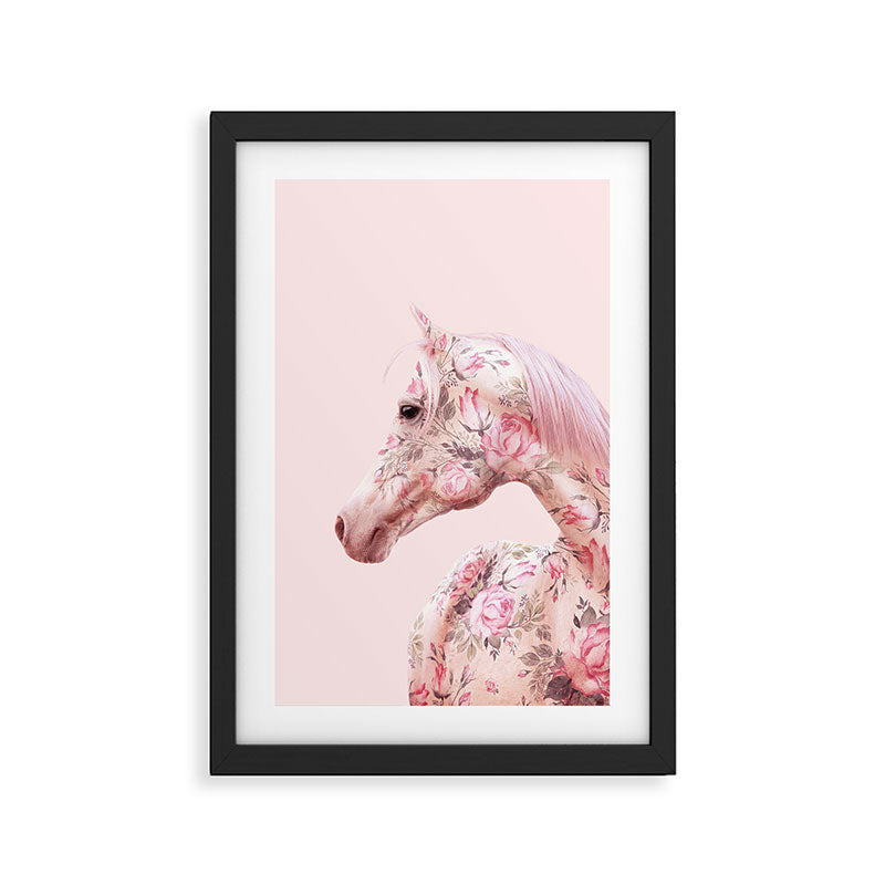 FLORAL HORSE Framed Art Print Gallery Image 3