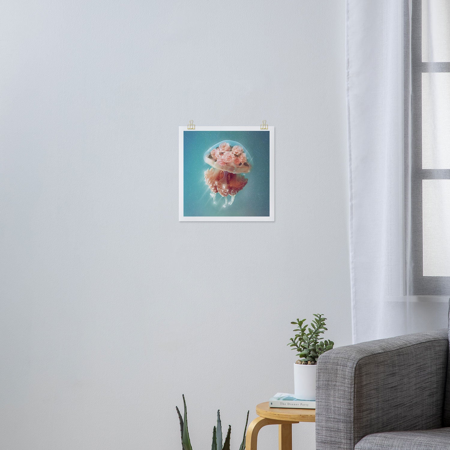 Floral Jellyfish Art Print Gallery Image 3