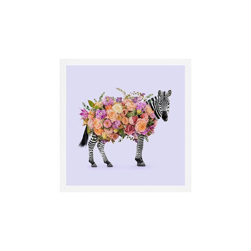 Floral Zebra Art Print