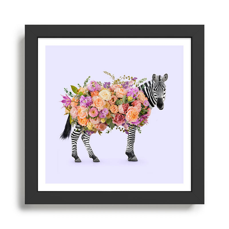 FLORAL ZEBRA Framed Art Print Gallery Image 1