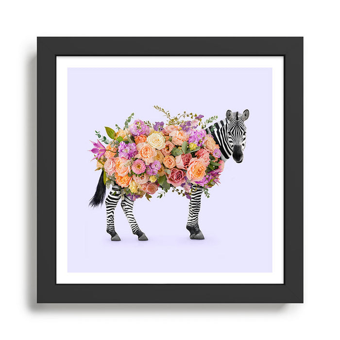 FLORAL ZEBRA Framed Art Print Gallery Image 1