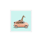 GIRAFFE CAR Art Print Gallery Image 1