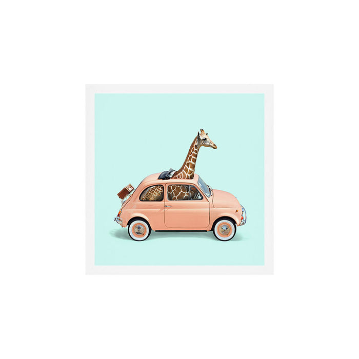 GIRAFFE CAR Art Print Gallery Image 1