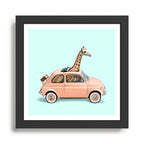 GIRAFFE CAR Framed Art Print Gallery Image 1