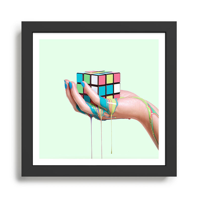 MELTING RUBIKS CUBE Framed Art Print Gallery Image 1