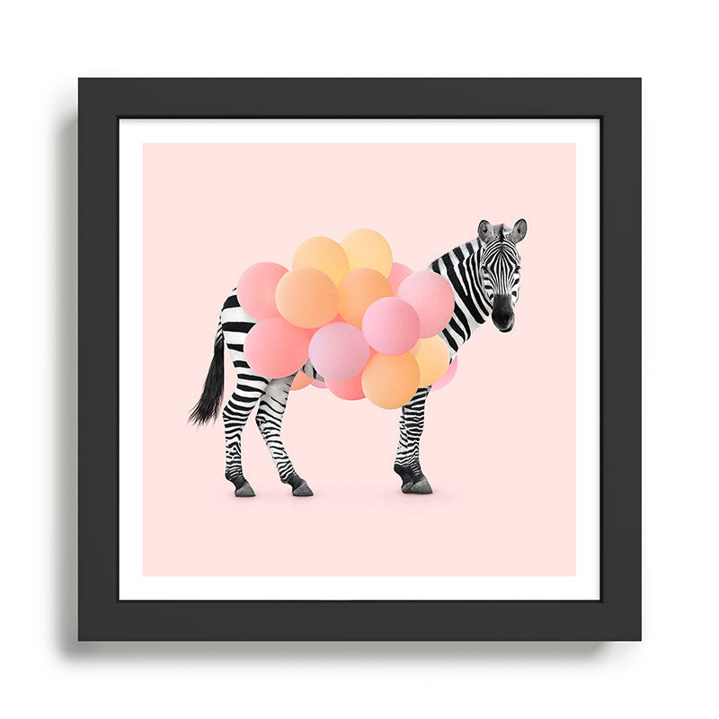 PARTY ZEBRA Framed Art Print Gallery Image 1