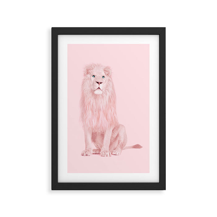 PINK LION Framed Art Print Gallery Image 1