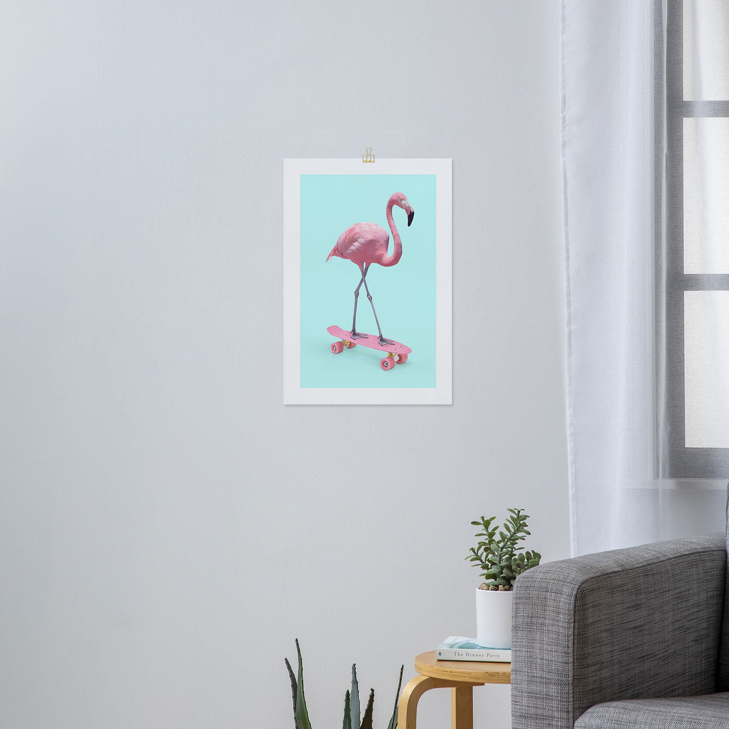 SKATE FLAMINGO Art Print Gallery Image 3