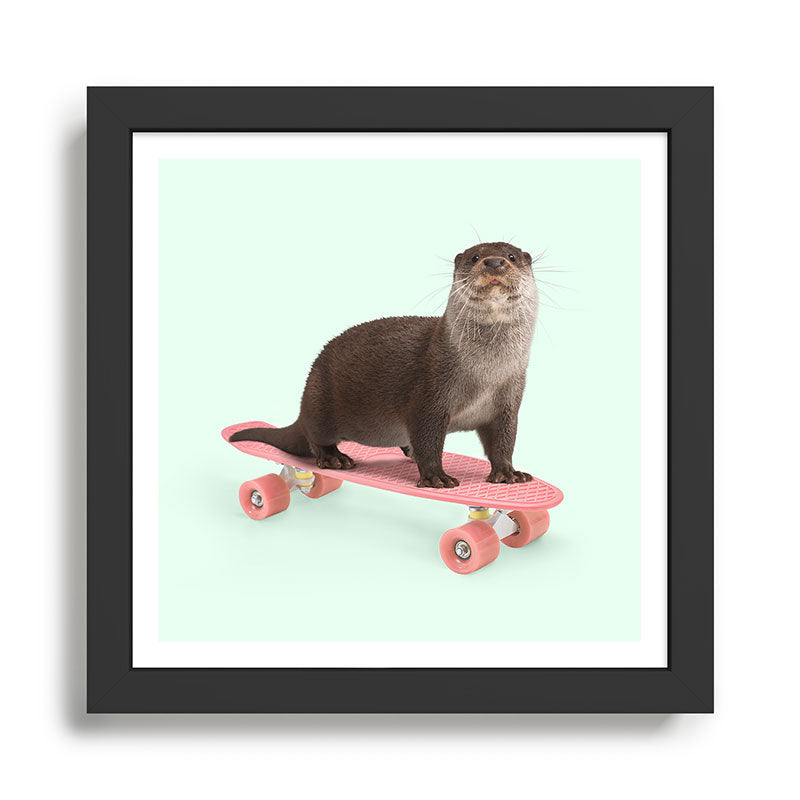 SKATE OTTER Framed Art Print Gallery Image 1
