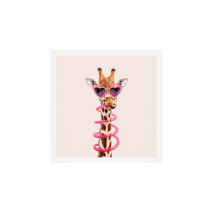 THIRSTY GIRAFFE Art Print Square Gallery Image 1