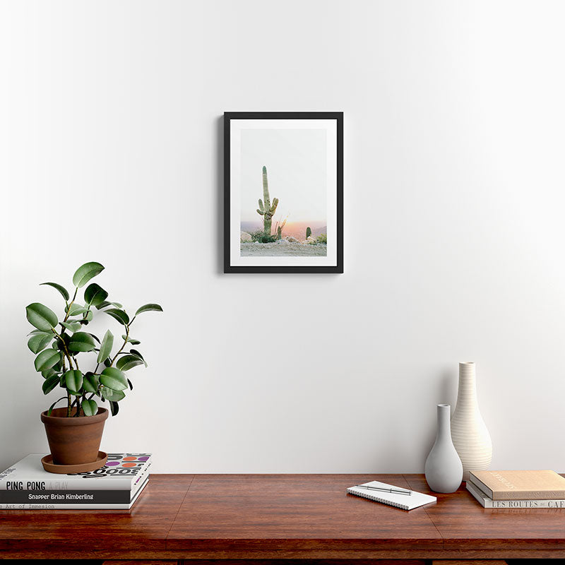 saguaro print, cactus print, botanical print, desert print, desert art, cactus wall art, arizona Framed Art Print Gallery Image 2