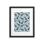 Boston Terrier Dogs Pattern Blue Framed Art Print Gallery Image 6