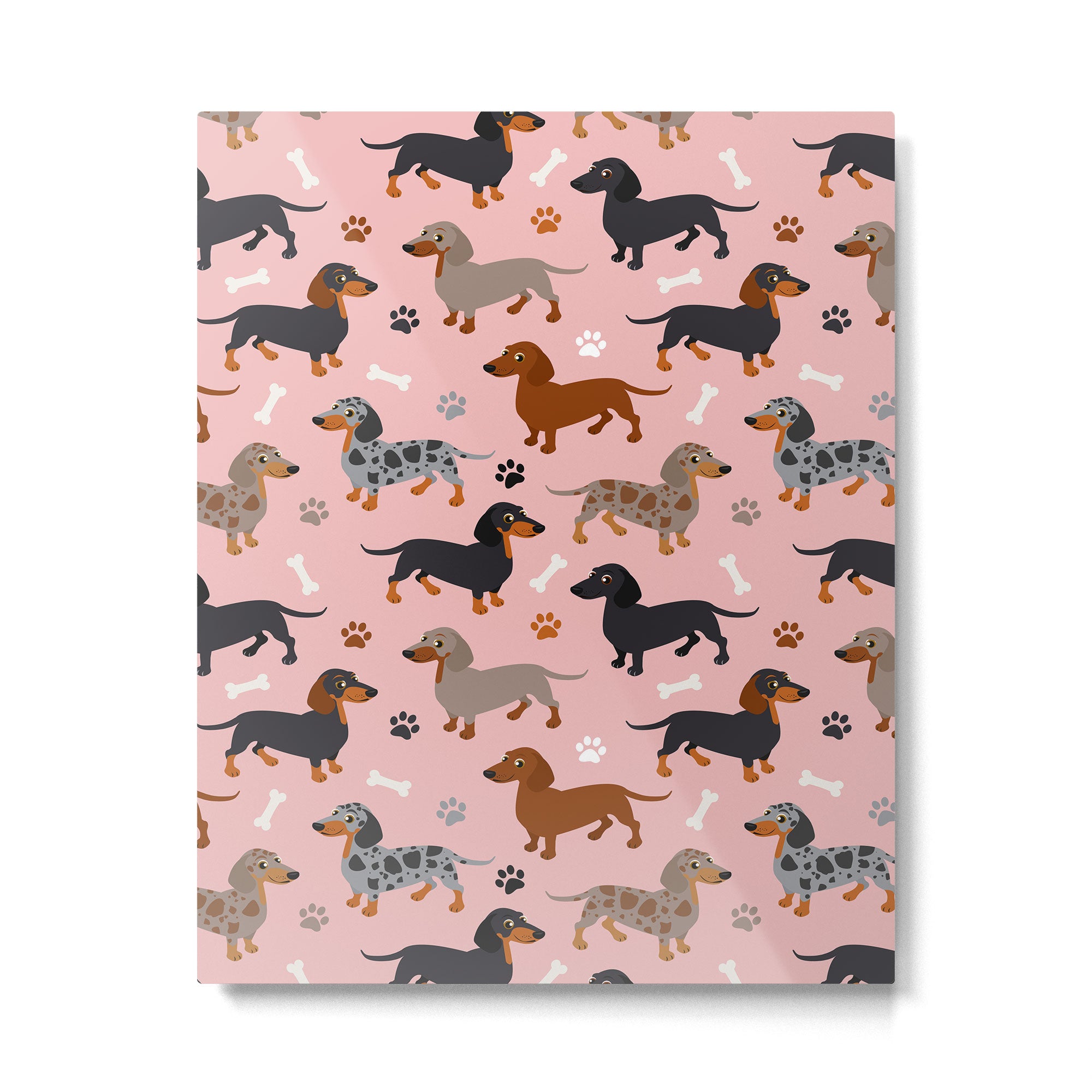 Dachshund Dog Doxie Dogs Pattern Pink Metal Print Gallery Image 6