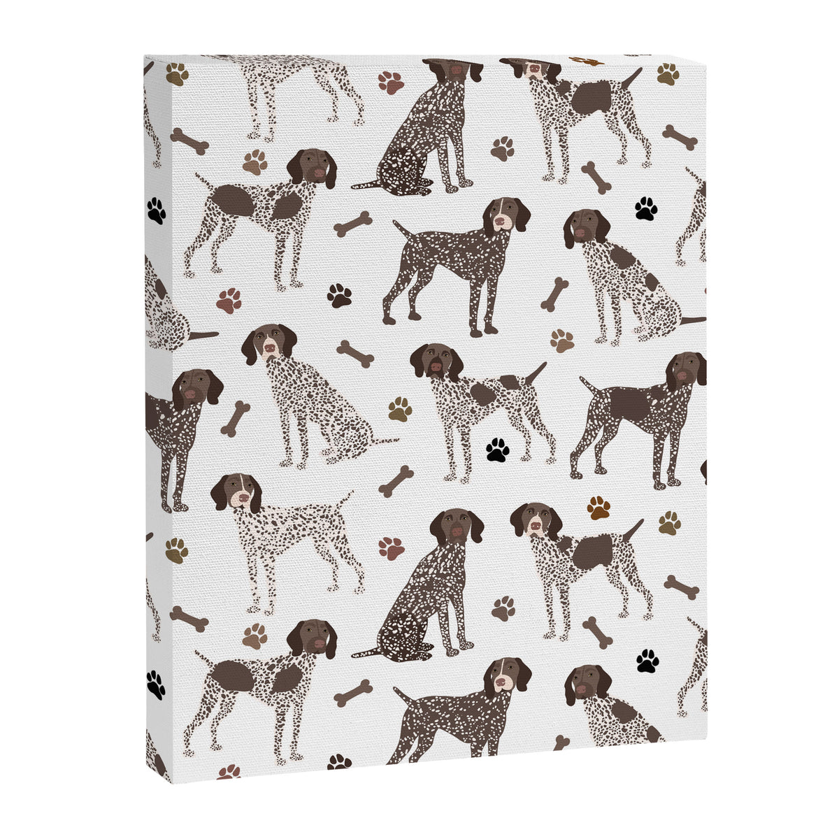 German Shorthaired Pointer Dog Paws and Bones White Canvas Print Gallery Image 8