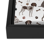 German Shorthaired Pointer Dog Paws and Bones White Framed Canvas Print Gallery Image 3