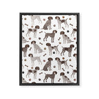 German Shorthaired Pointer Dog Paws and Bones White Framed Canvas Print Gallery Image 8