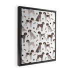 German Shorthaired Pointer Dog Paws and Bones White Framed Canvas Print Gallery Image 2