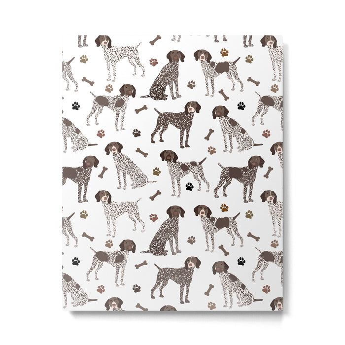 German Shorthaired Pointer Dog Paws and Bones White Metal Print Gallery Image 1
