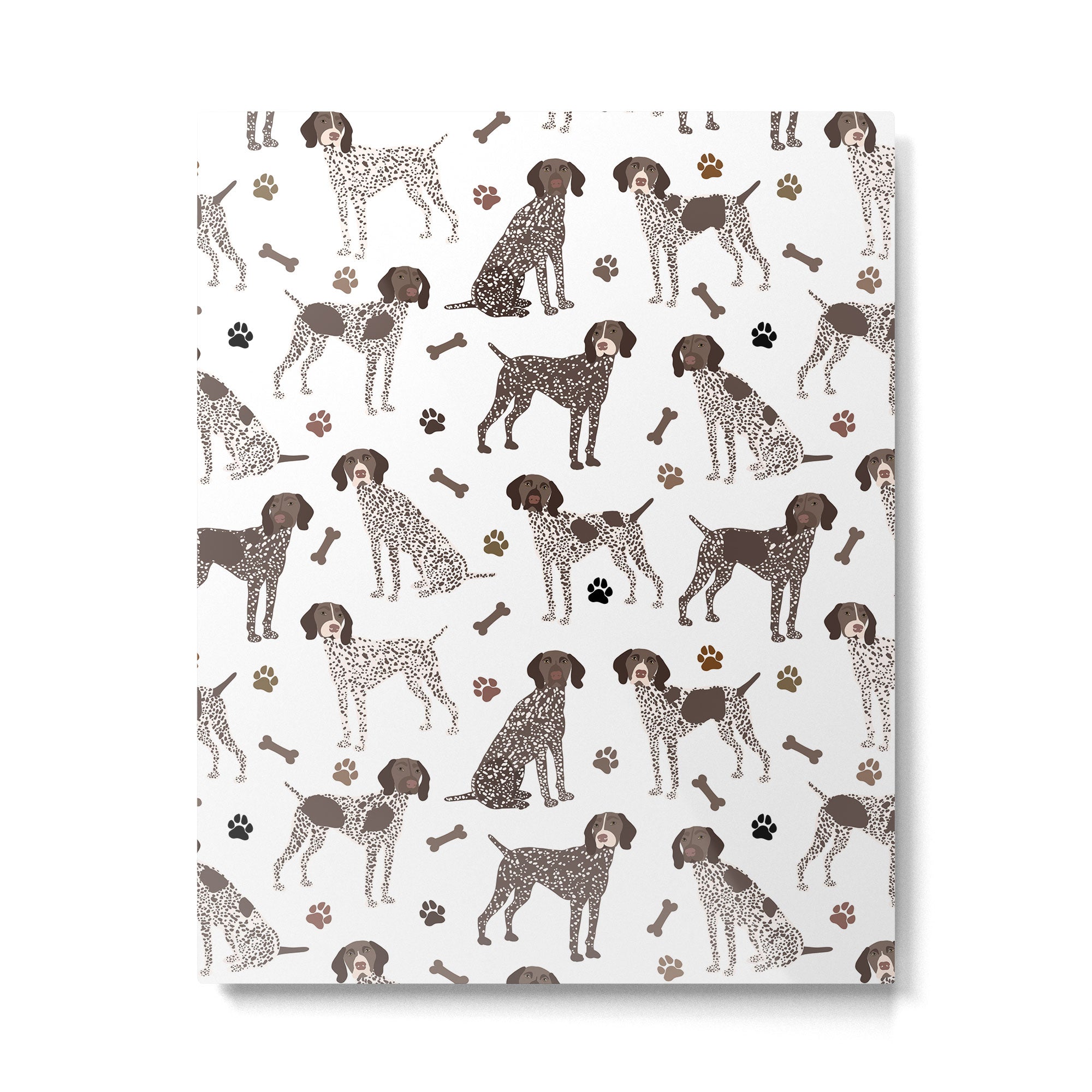 German Shorthaired Pointer Dog Paws and Bones White Metal Print Gallery Image 6