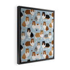 Rough Collie Dog Paws and Bones Pattern Framed Canvas Print Gallery Image 2