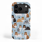 Shetland Sheepdog Sheltie Dog Paws and Bones Pattern iPhone Case Gallery Image 1