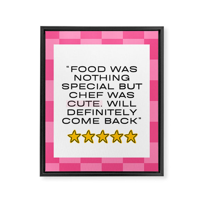 Cute chef_pink Framed Canvas Print Gallery Image 1