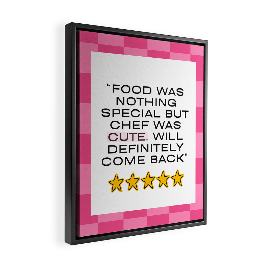 Cute chef_pink Framed Canvas Print Gallery Image 2