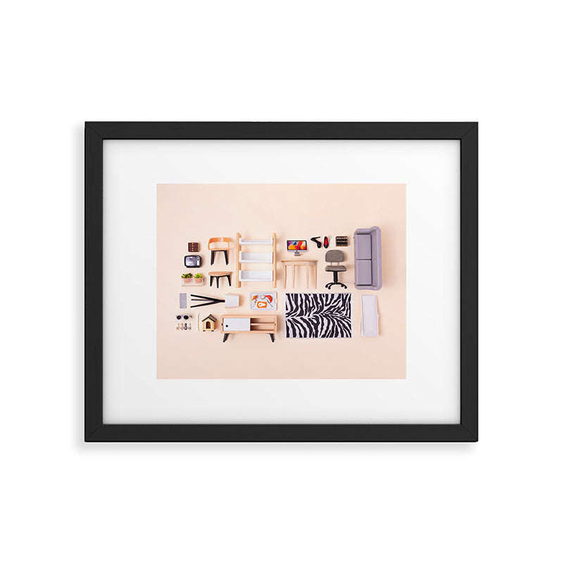 Dollhouse inventory / beige Framed Art Print Gallery Image 6