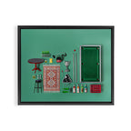 Dollhouse inventory / dark green Framed Canvas Print Gallery Image 8