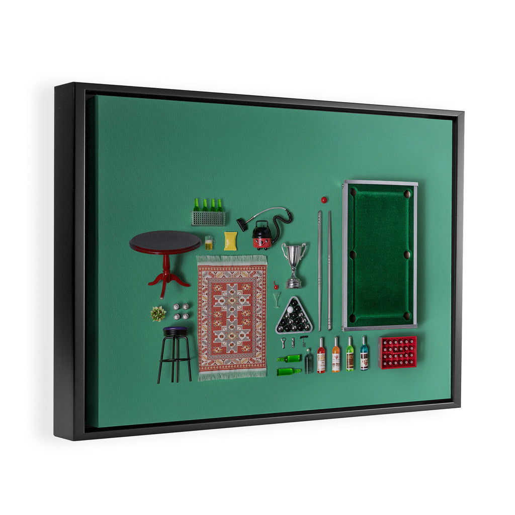 Dollhouse inventory / dark green Framed Canvas Print Gallery Image 2