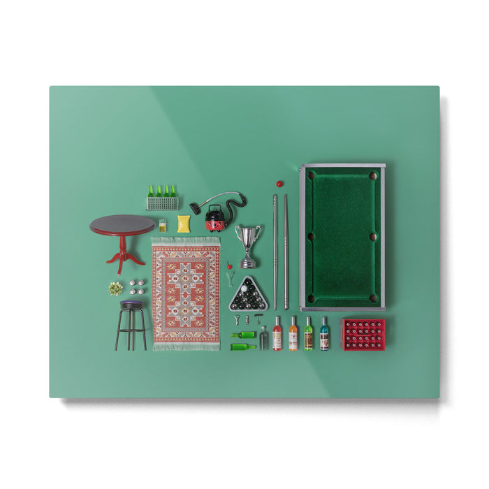 Dollhouse inventory / dark green Metal Print Gallery Image 1