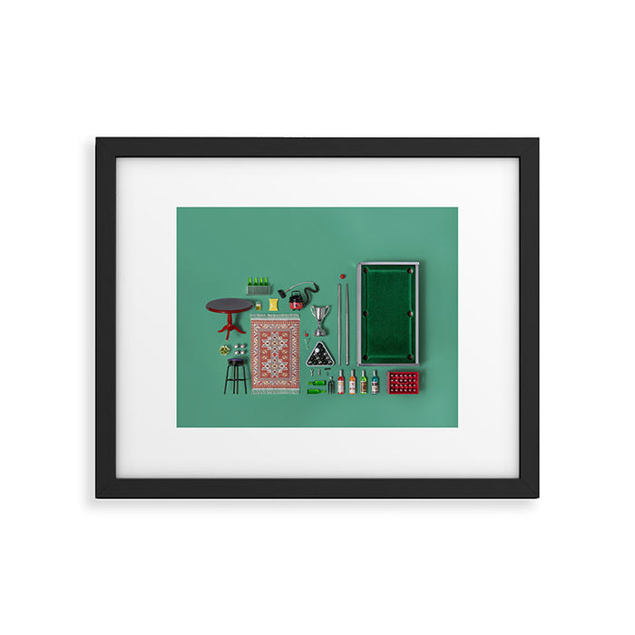 Dollhouse inventory / dark green Framed Art Print Gallery Image 1