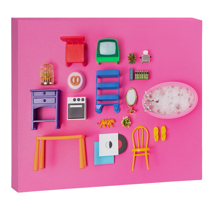 Dollhouse inventory / pink Canvas Print Gallery Image 1