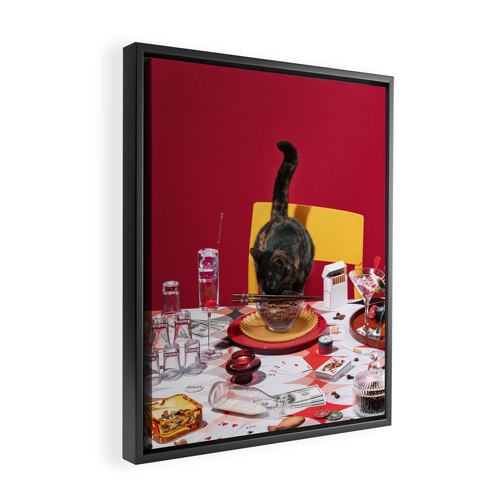 Feline Feast Framed Canvas Print Gallery Image 2