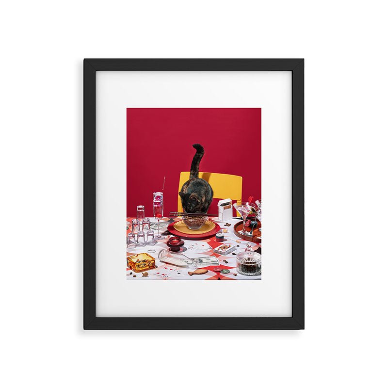 Feline Feast Framed Art Print Gallery Image 6