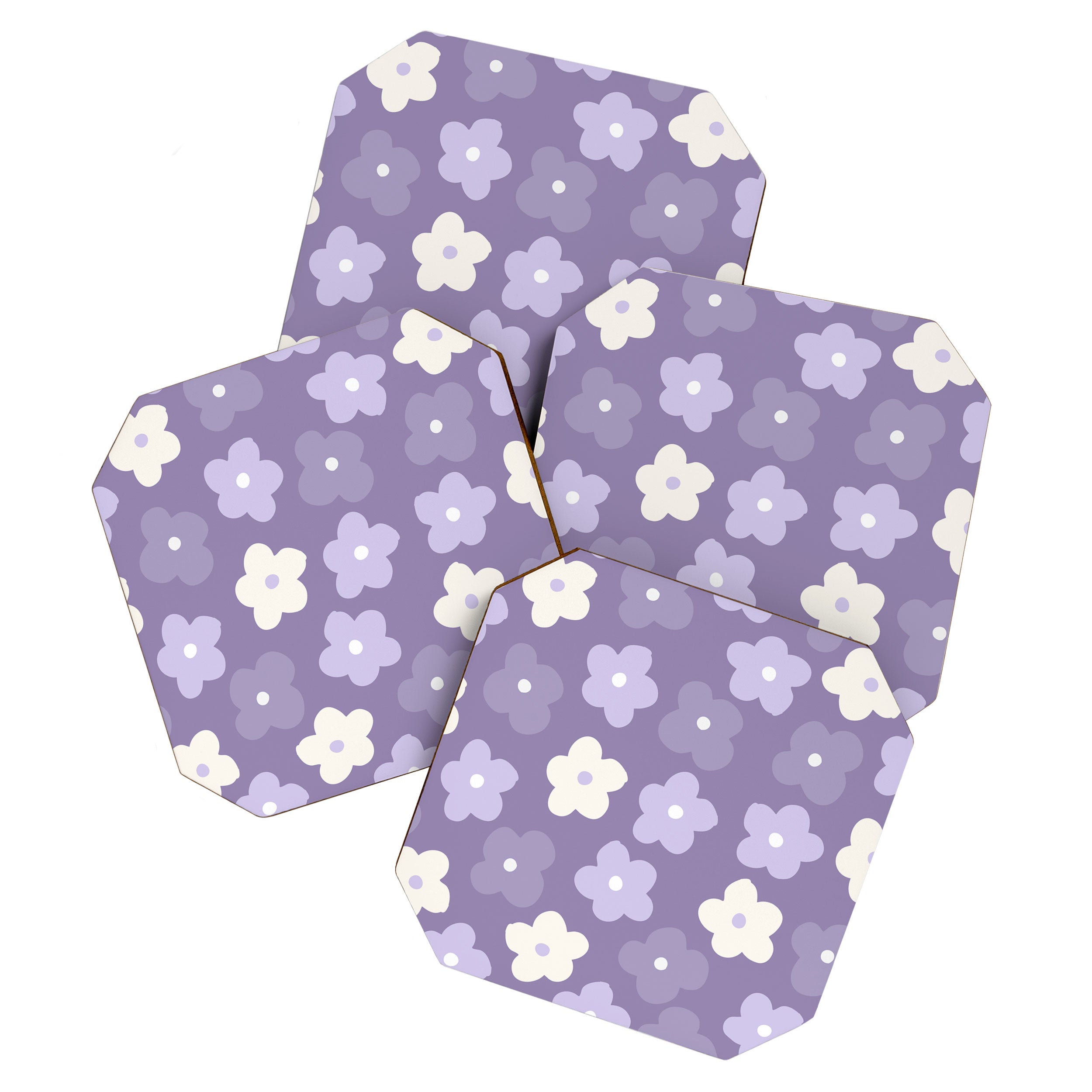 Purple Flowers Coaster Gallery Image 1