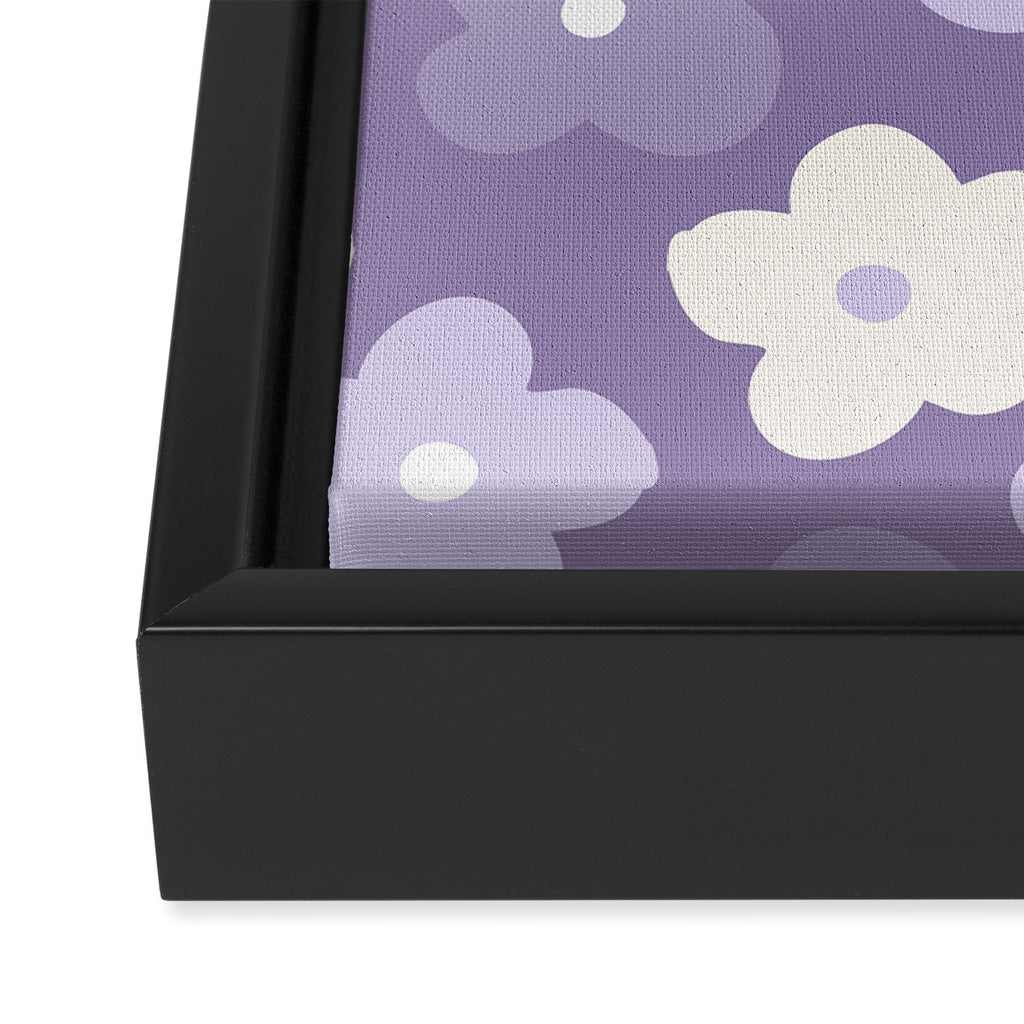 Purple Flowers Framed Canvas Print Gallery Image 3