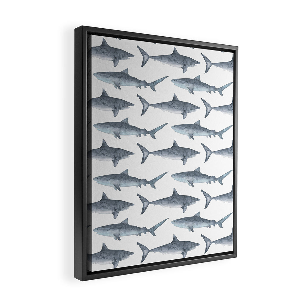 Sharks Framed Canvas Print Gallery Image 2