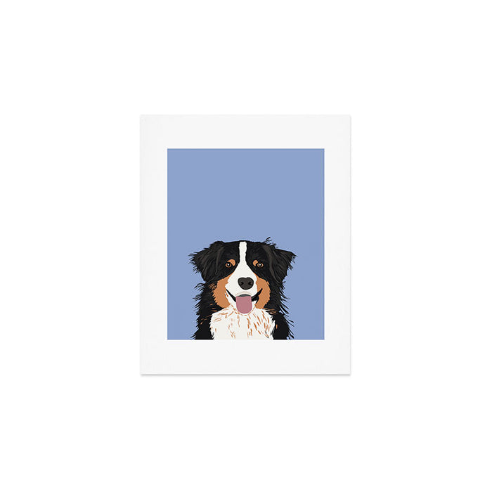 Australian Shepherd cute pastel aussie owner gifts must haves for dog person customized pet portrait Art Print Gallery Image 1