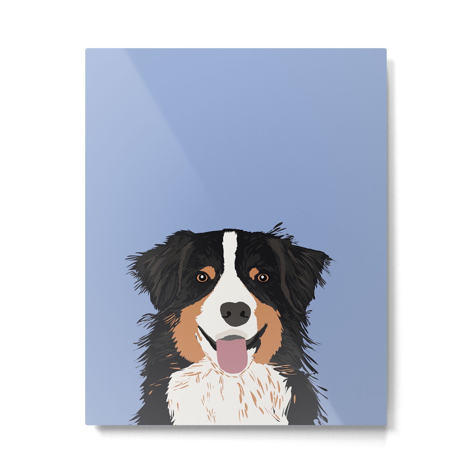 Australian Shepherd cute pastel aussie owner gifts must haves for dog person customized pet portrait Metal Print Gallery Image 4