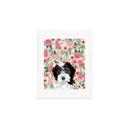 Bernedoodle floral pet portrait art print and dog gifts Art Print Gallery Image 1